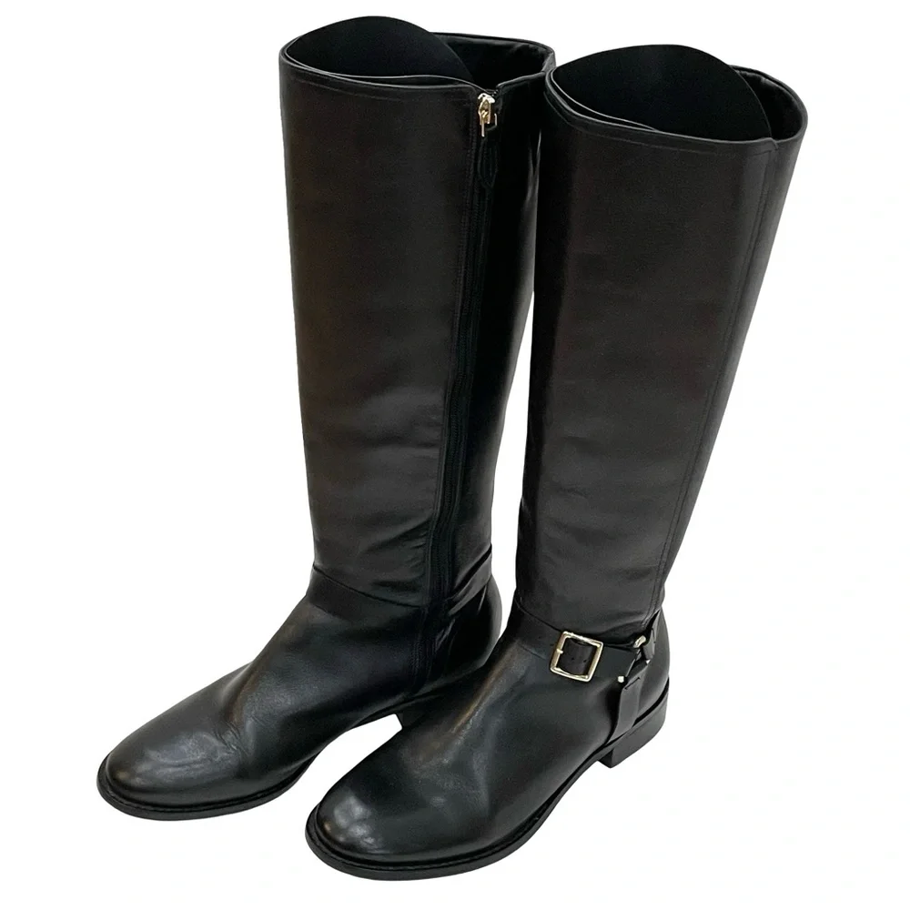 Black Leather Boots, Talbots, Size 8.5